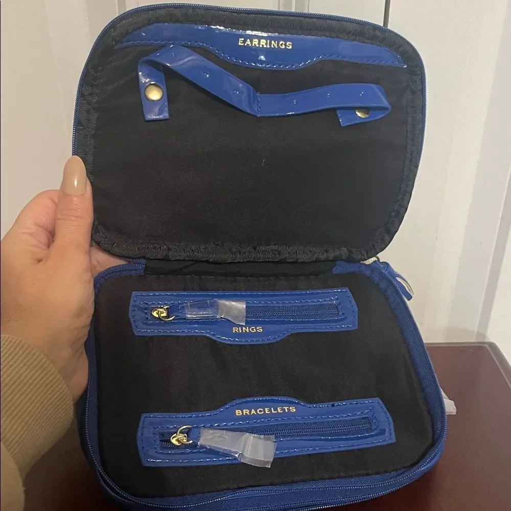 Kate Landry Blue Travel Jewelry Bag Case NWOT